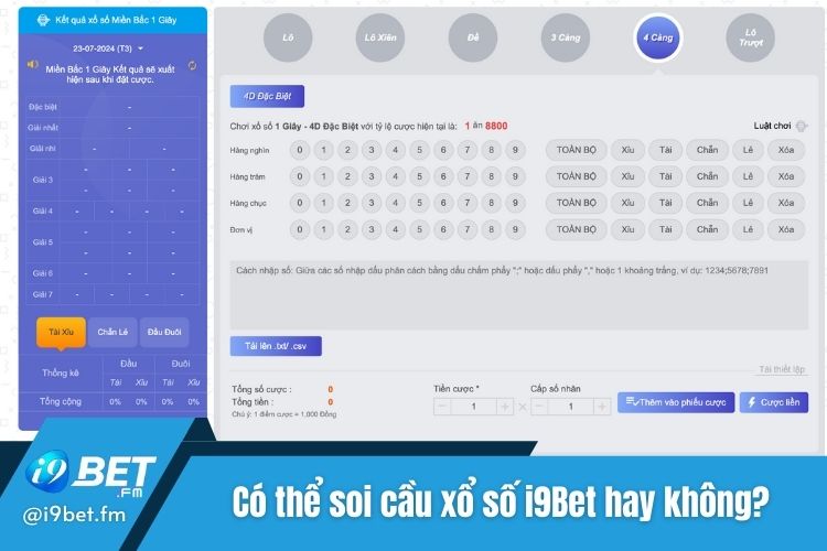 Có thể thực hiện soi cầu khi chơi game xổ số i9Bet hay không?